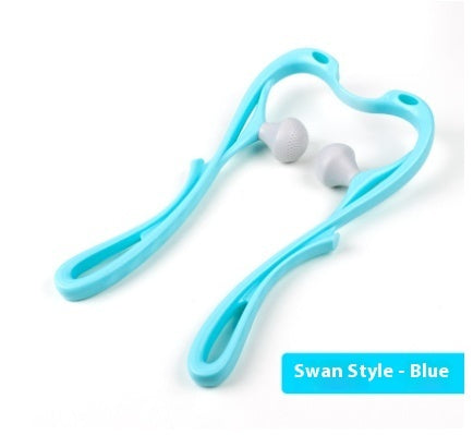 BuzzNest 6-Roller Manual Neck Massager with Natural Jade Scraping Board