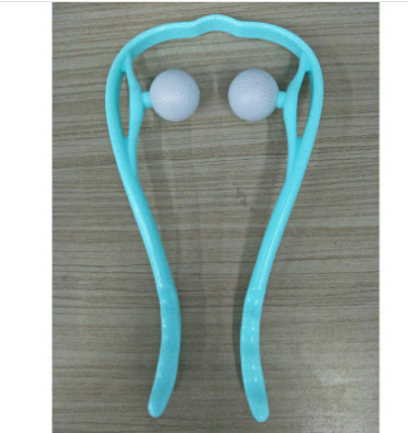 BuzzNest 6-Roller Manual Neck Massager with Natural Jade Scraping Board