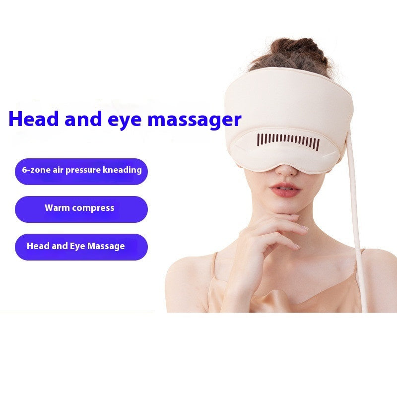BuzzNest Electric Head & Eye Massager Cap with Heat & Air Compression