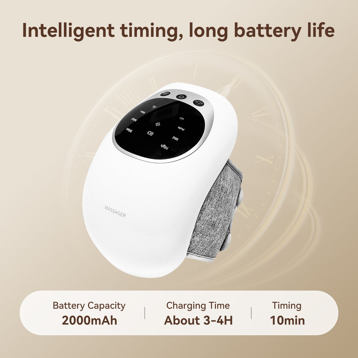 BuzzNest Wireless Knee Massager with Heat, Vibration & LED Touch Control