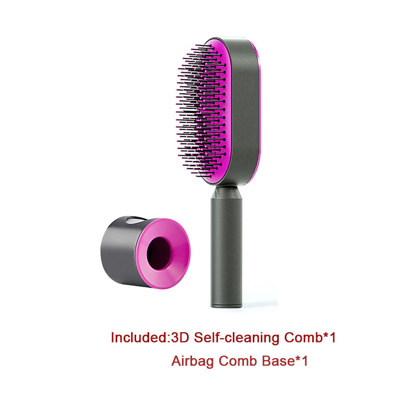 BuzzNest Self-Cleaning Hair Brush with Airbag Massage & Anti-Static Detangling