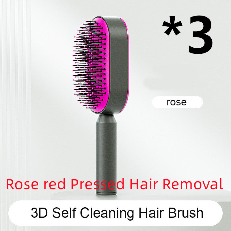 BuzzNest Self-Cleaning Hair Brush with Airbag Massage & Anti-Static Detangling