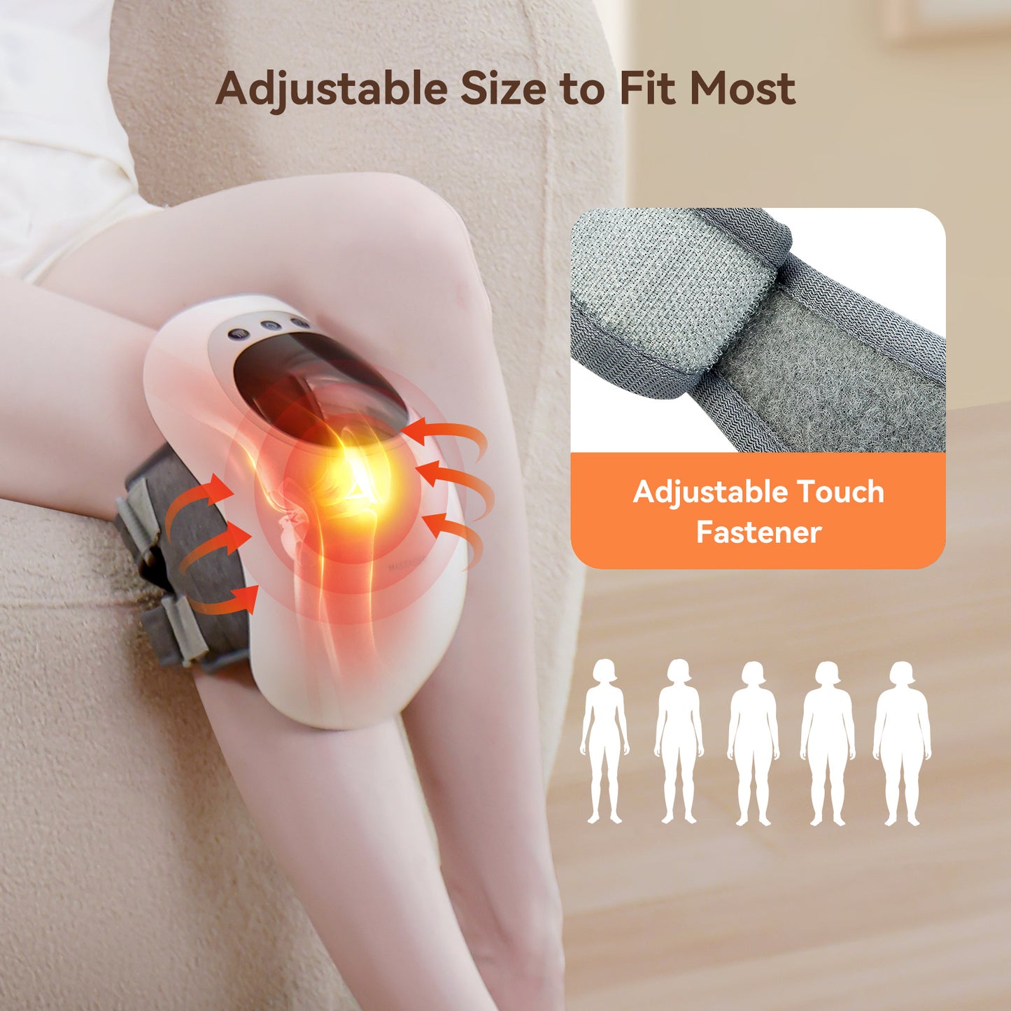 BuzzNest Wireless Knee Massager with Heat, Vibration & LED Touch Control