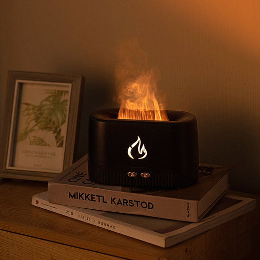 BuzzNest Flame Aroma Diffuser Humidifier with Essential Oil & LED Effect