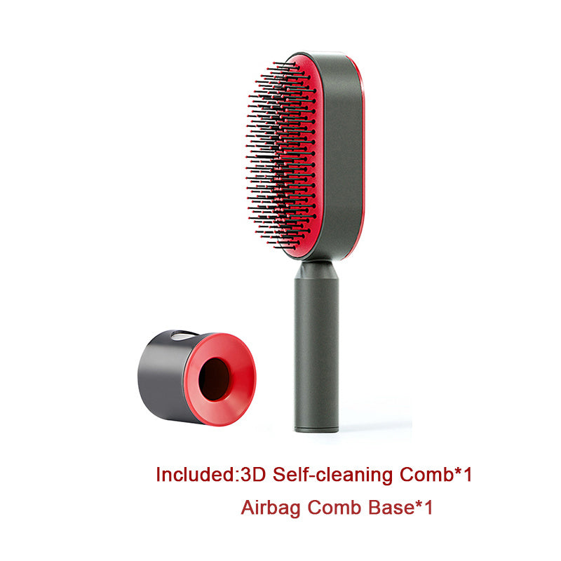 BuzzNest Self-Cleaning Hair Brush with Airbag Massage & Anti-Static Detangling