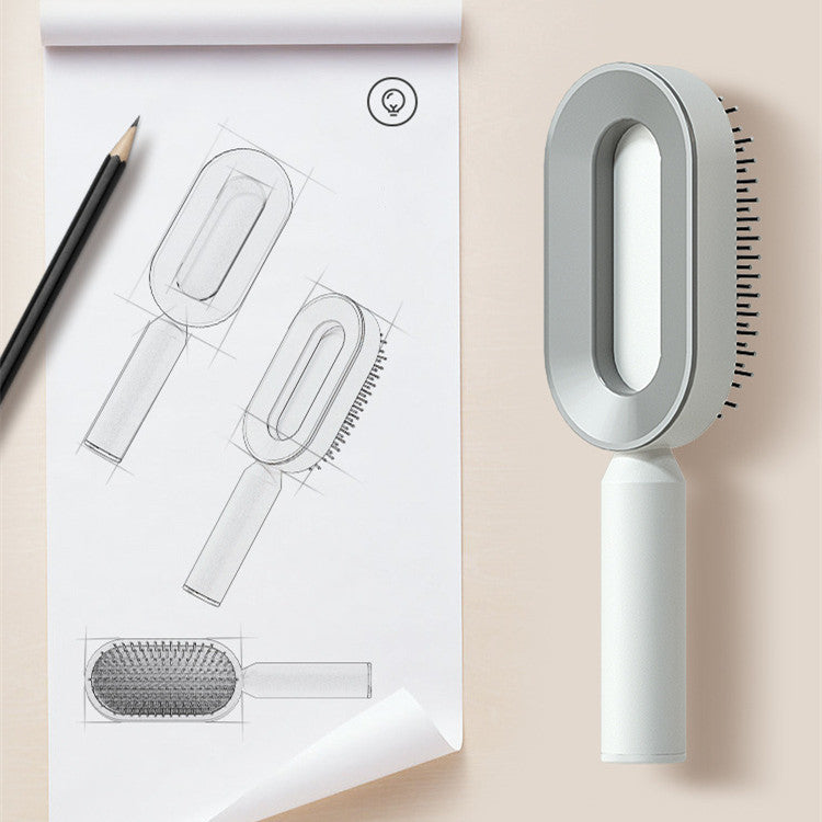 BuzzNest Self-Cleaning Hair Brush with Airbag Massage & Anti-Static Detangling