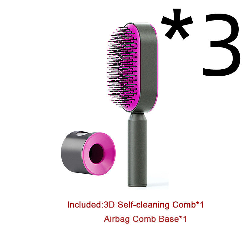 BuzzNest Self-Cleaning Hair Brush with Airbag Massage & Anti-Static Detangling