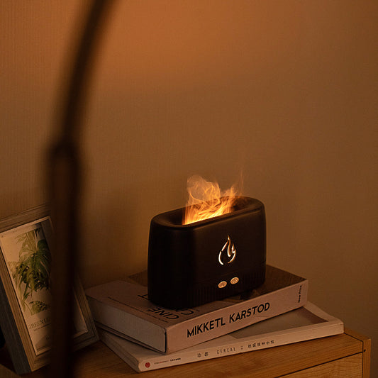 BuzzNest Flame Aroma Diffuser Humidifier with Essential Oil & LED Effect