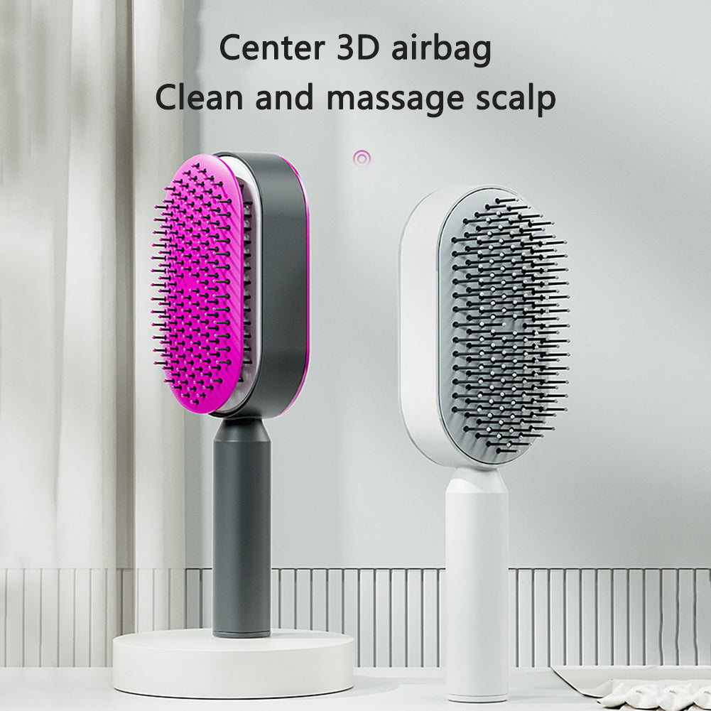 BuzzNest Self-Cleaning Hair Brush with Airbag Massage & Anti-Static Detangling