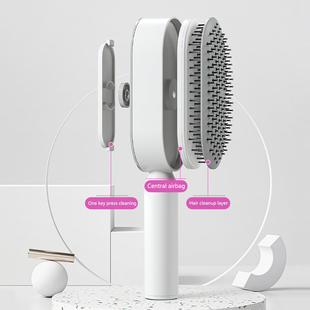 BuzzNest Self-Cleaning Hair Brush with Airbag Massage & Anti-Static Detangling