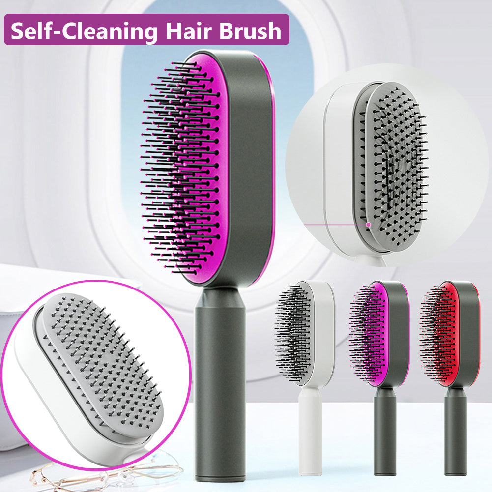 BuzzNest Self-Cleaning Hair Brush with Airbag Massage & Anti-Static Detangling