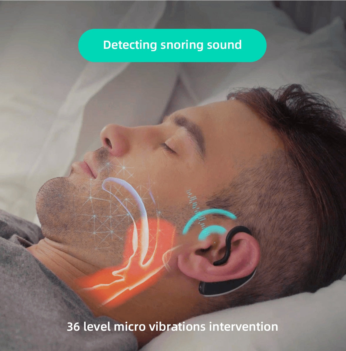 BuzzNest Smart Bluetooth Anti-Snoring Device with Sleep Monitor & APP Control