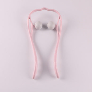 BuzzNest 6-Roller Manual Neck Massager with Natural Jade Scraping Board