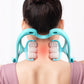 BuzzNest 6-Roller Manual Neck Massager with Natural Jade Scraping Board