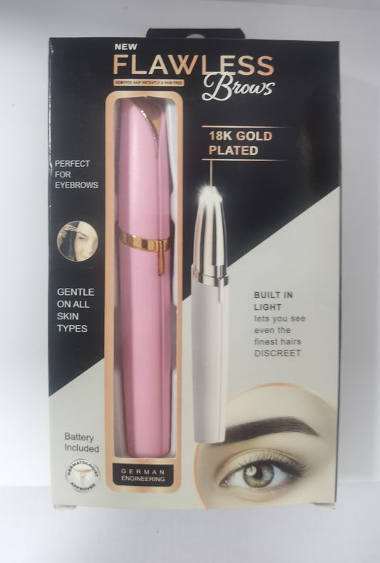 Mini Electric Eyebrow Trimmer with LED Light & 18K Gold-Plated Head